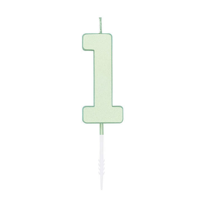 Taartkaars 4,5cm Pastel Mint no. 1