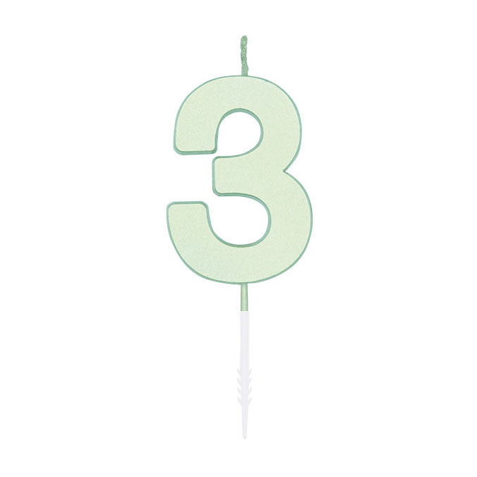 Bougie gâteau 4,5 cm Menthe pastel n° 3