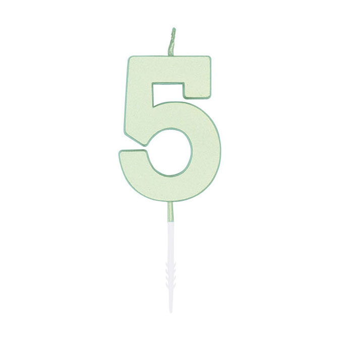 Bougie gâteau 4,5 cm Menthe pastel n° 5