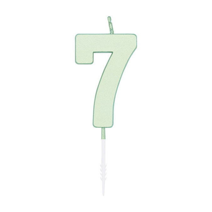 Bougie gâteau 4,5 cm Menthe pastel n° 7