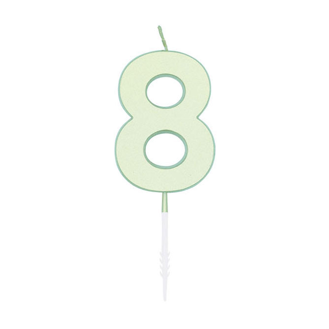 Bougie gâteau 4,5 cm Menthe pastel n° 8