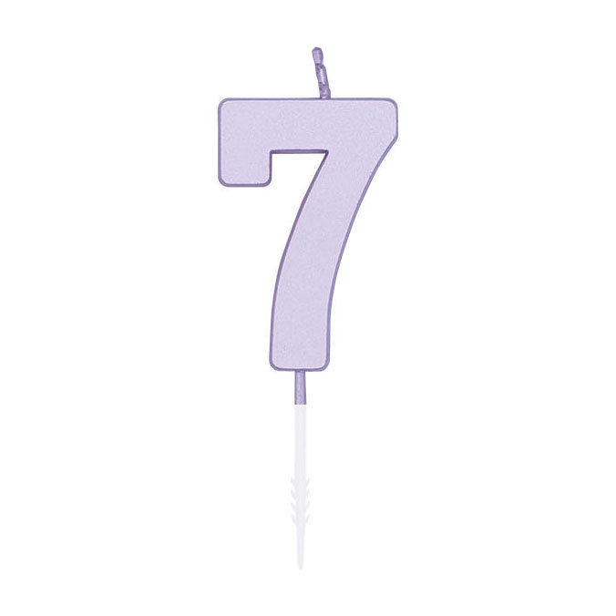 Bougie gâteau 4,5 cm Lilas pastel n° 7