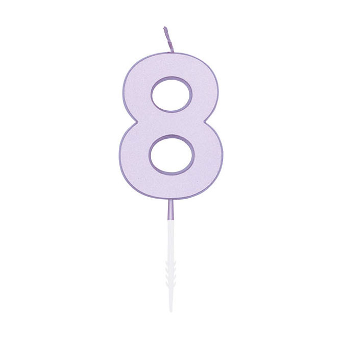 Bougie gâteau 4,5 cm Lilas pastel n° 8