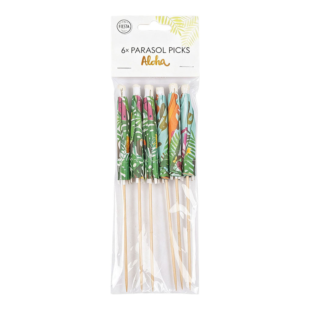 Parasol Cocktailprikkers van Papier XL Aloha - 18cm