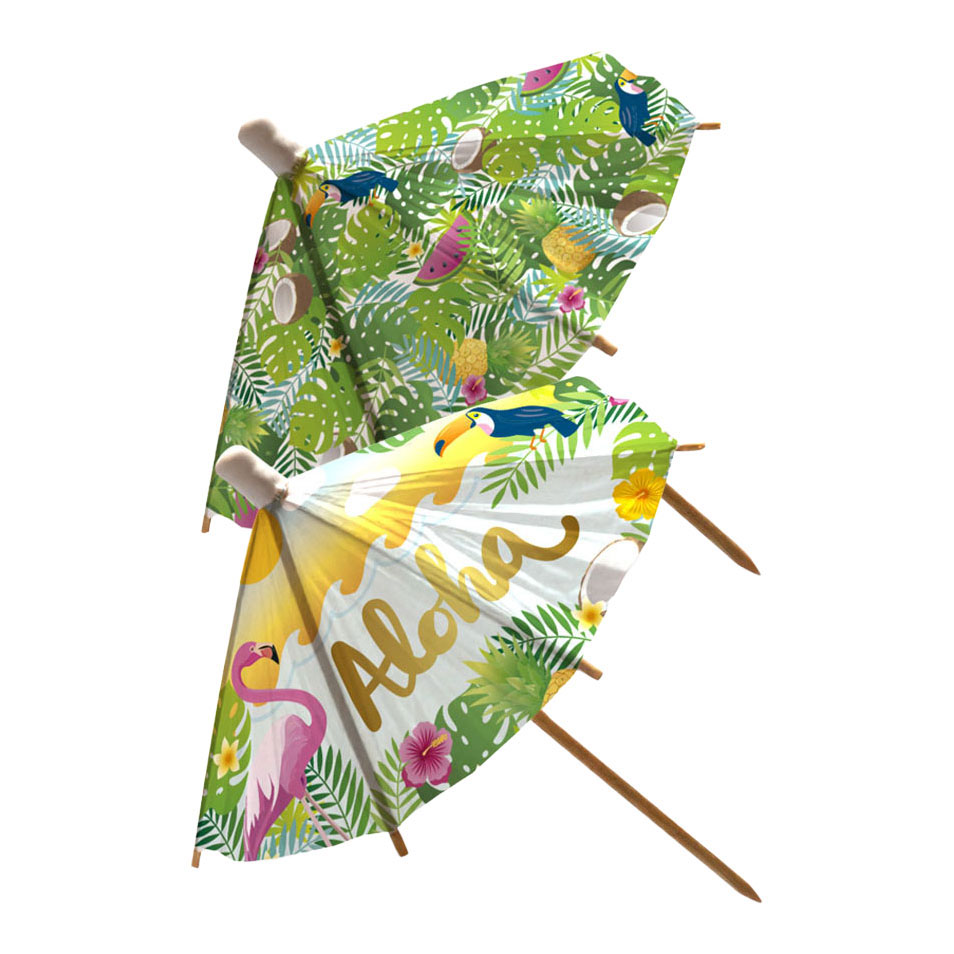 Parasol Cocktailprikkers van Papier XL Aloha - 18cm