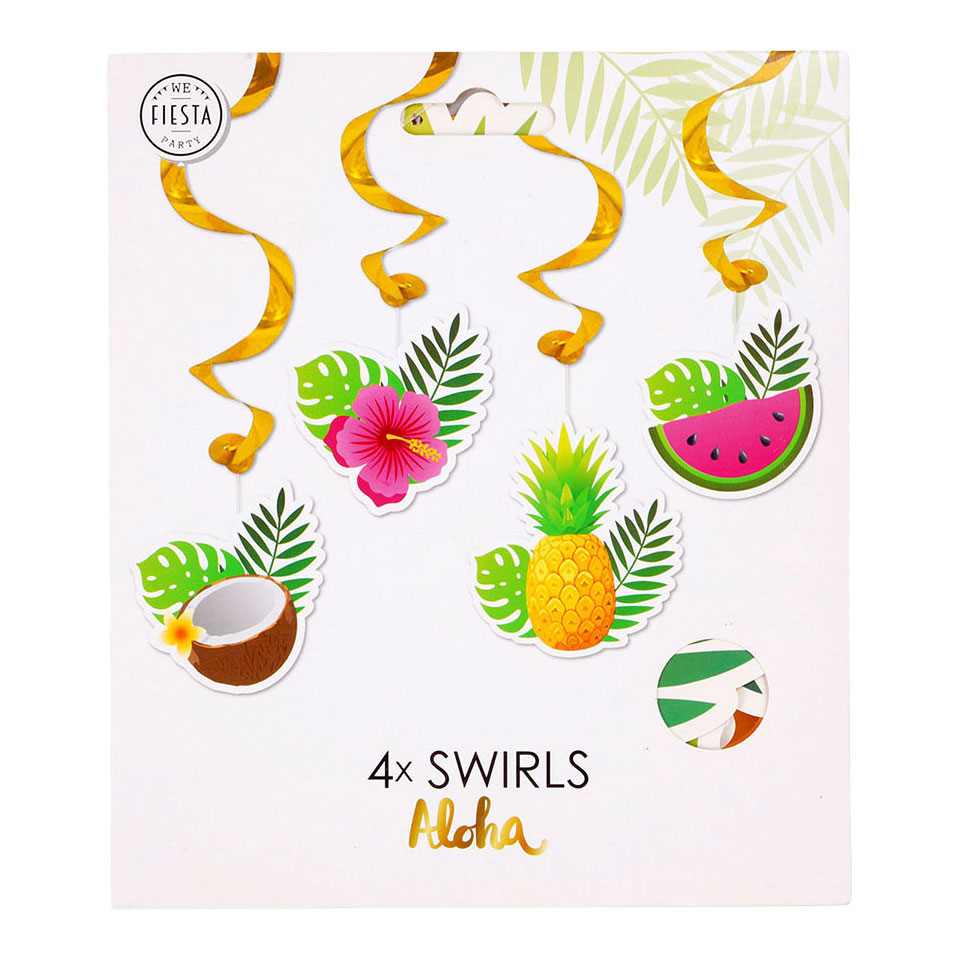 Hangende Decoratie Swirls Aloha - 4st.