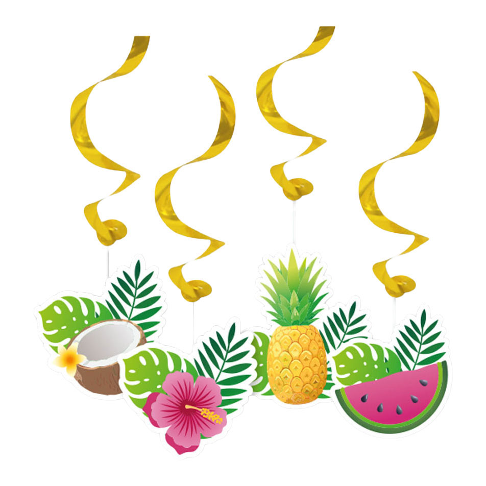 Hangende Decoratie Swirls Aloha - 4st.