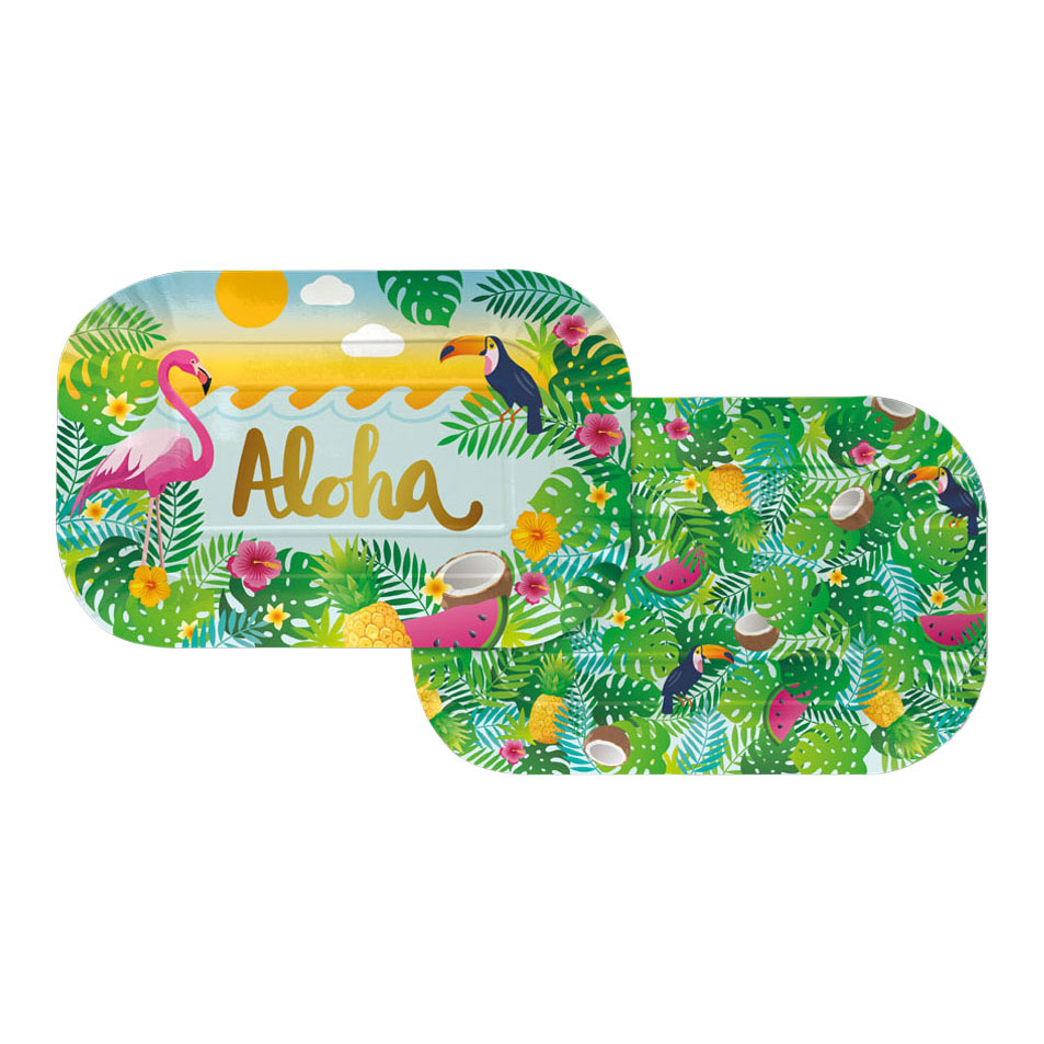 Plats de service en papier 30x20cm Aloha - 2 pièces.