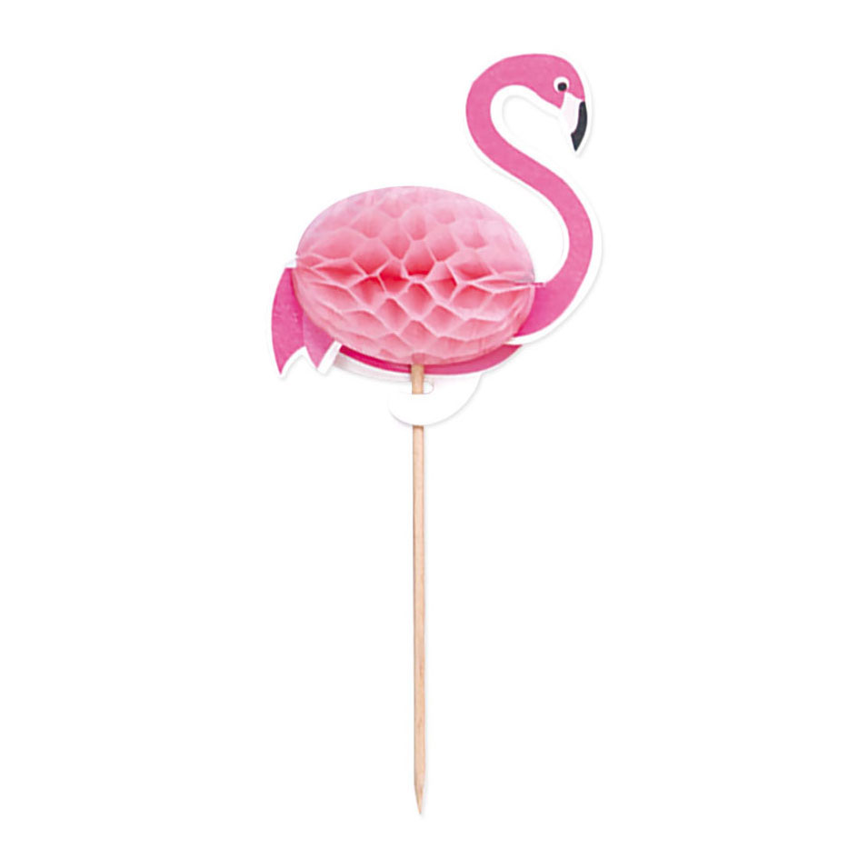 Cocktailprikkers Flamingo 10x6cm Aloha - 10st.