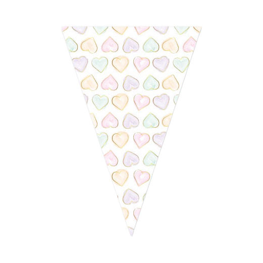 Vlaggenlijn van Papier Watercolors Hearts - 6m