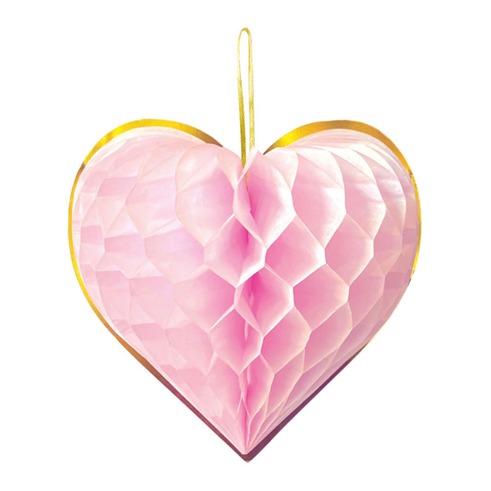 Honeycomb Harten 23cm Watercolors Hearts - 4st.