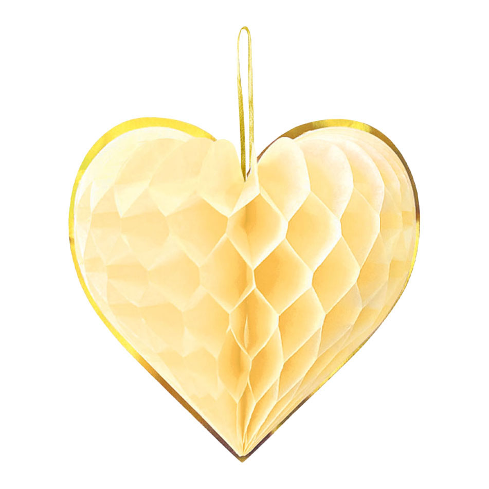 Honeycomb Harten 23cm Watercolors Hearts - 4st.