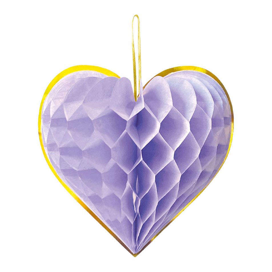 Honeycomb Harten 23cm Watercolors Hearts - 4st.