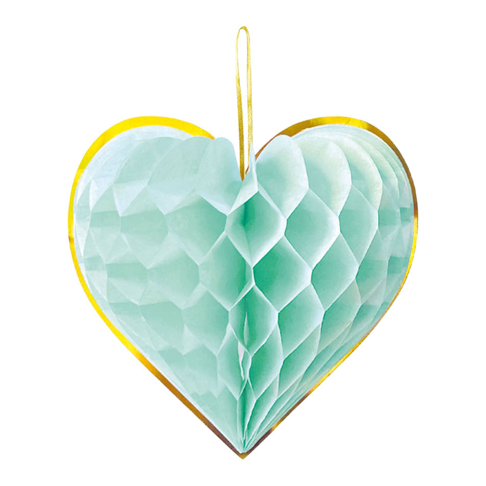 Honeycomb Harten 23cm Watercolors Hearts - 4st.