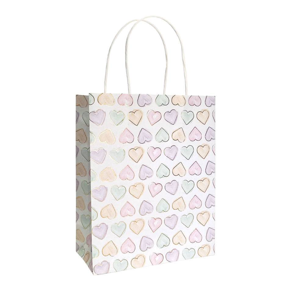 Geschenktasje 17x8x21cm Watercolors Hearts
