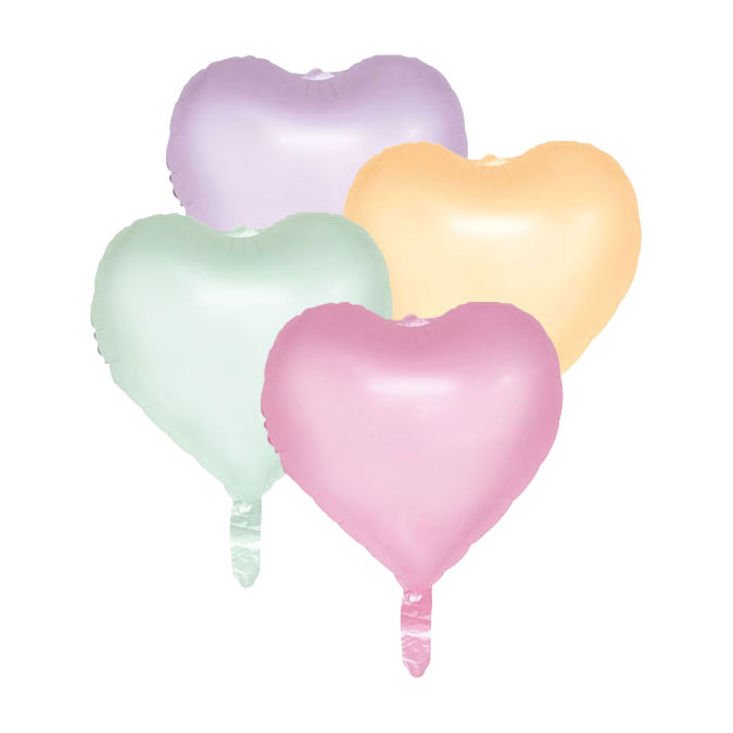 Folieballonnen 18 Inch Watercolors Hearts - 4st.