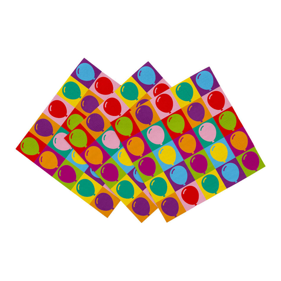 Papieren Servetten 33x33cm Pop Party - 20st.