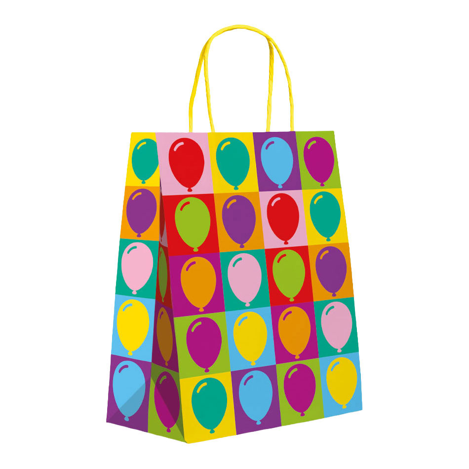Geschenktasjes 17x8x21cm Pop Party - 6st.