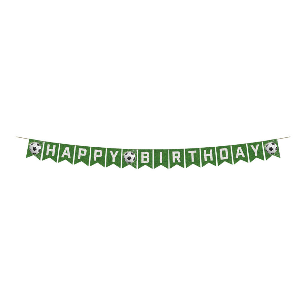 Papieren Vlaggenlijn Happy Birthday Voetbal - 6m
