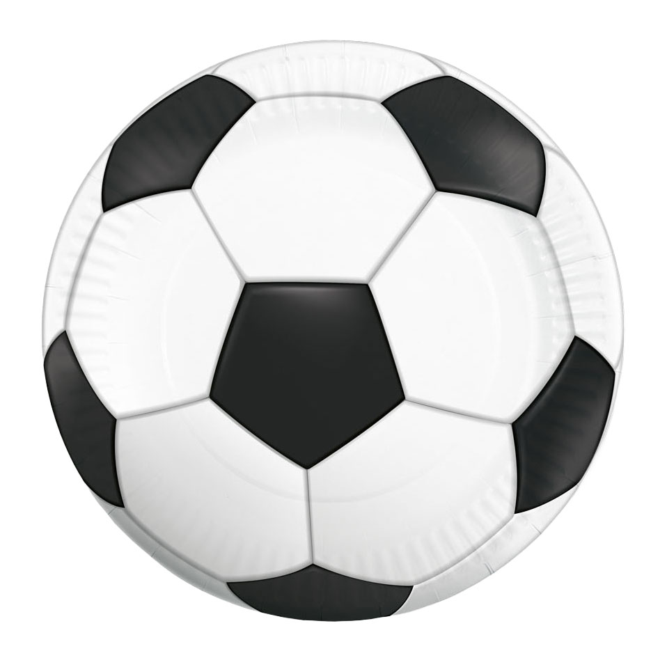 Papieren Borden 23cm Voetbal - 8st.