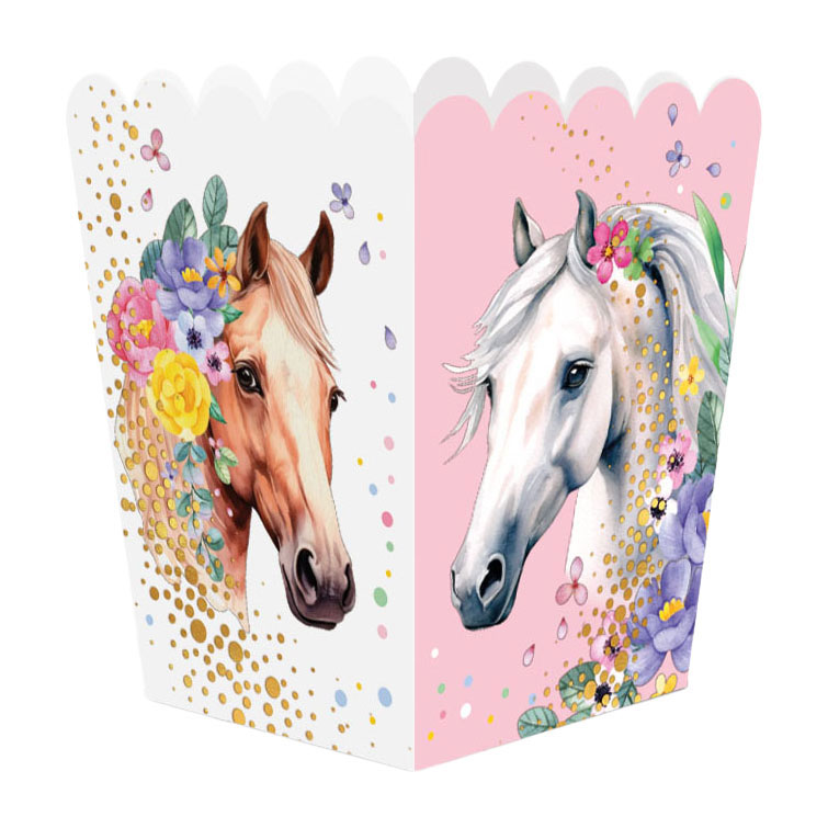 Boîtes à friandises en papier pour chevaux - 8 pièces.