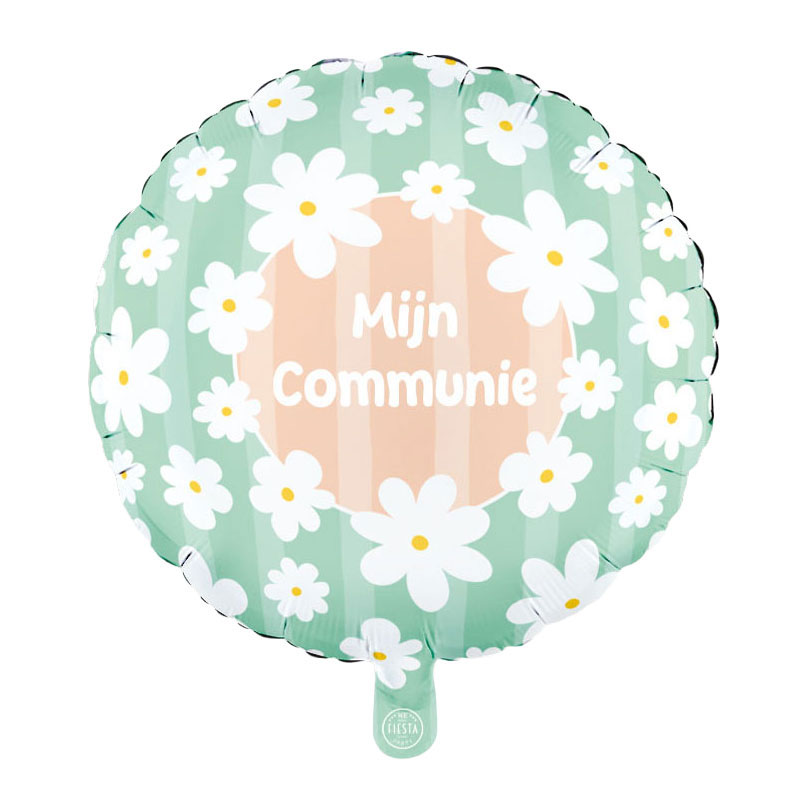 Folieballon 18 Inch Rond Madeliefjes Mijn Communie