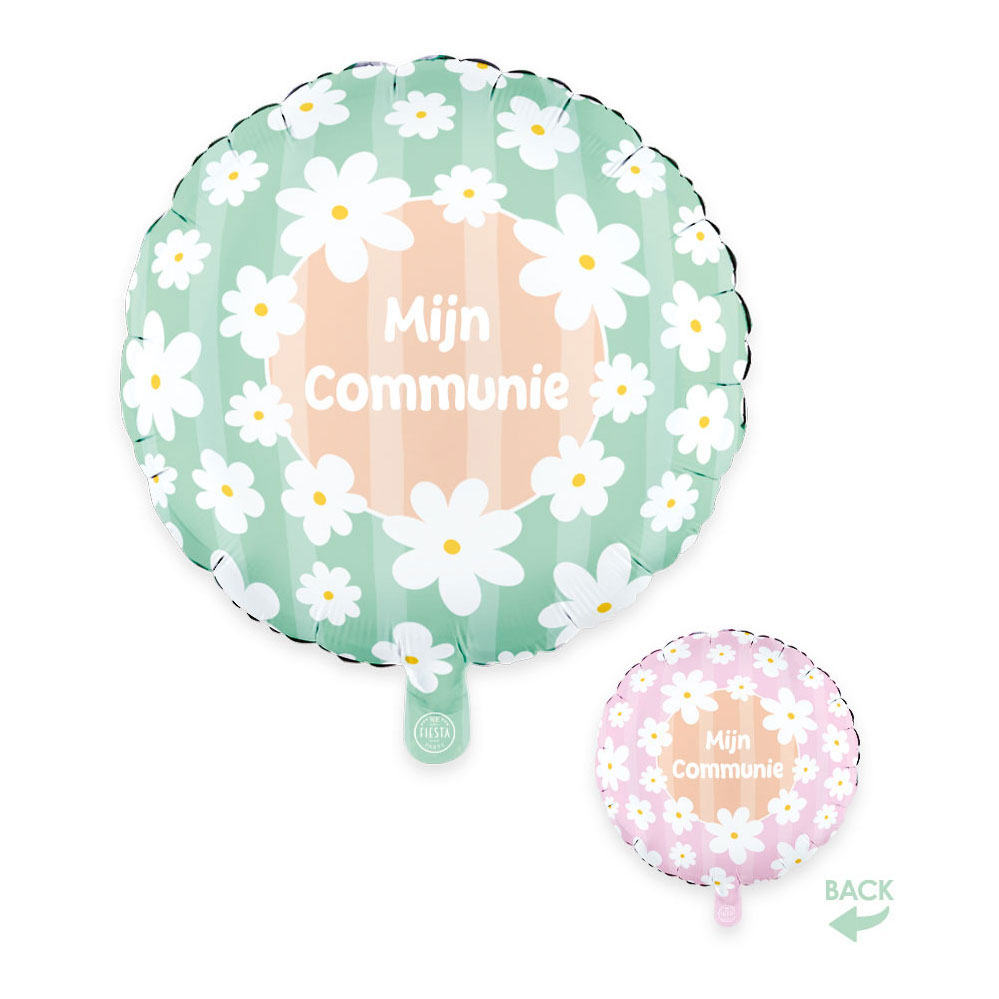 Folieballon 18 Inch Rond Madeliefjes Mijn Communie
