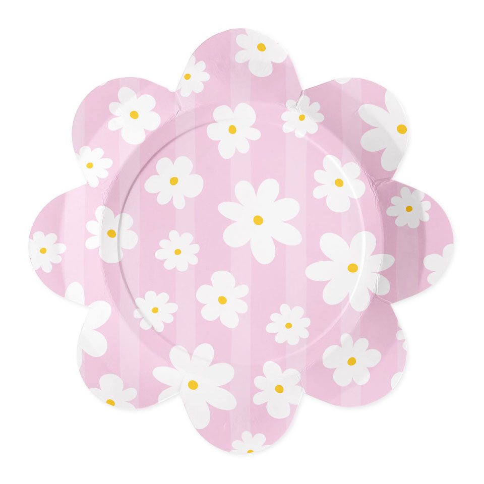 Papieren Borden 23cm Madeliefjes - 8st.