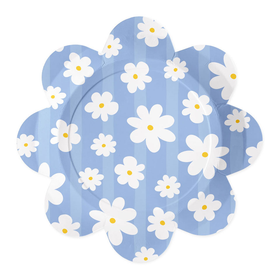 Papieren Borden 23cm Madeliefjes - 8st.