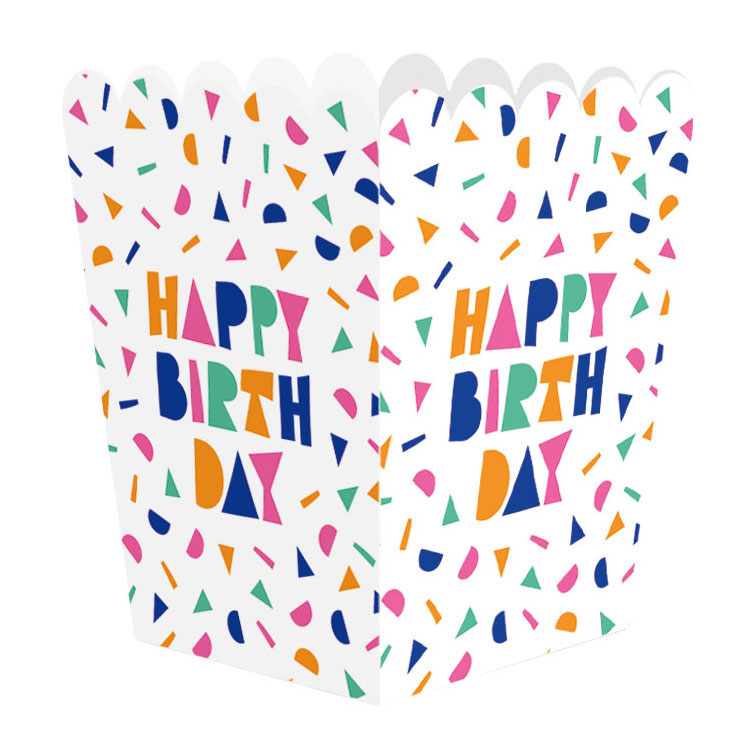 Boîtes à goûter en papier « Joyeux anniversaire » - 8 pièces.