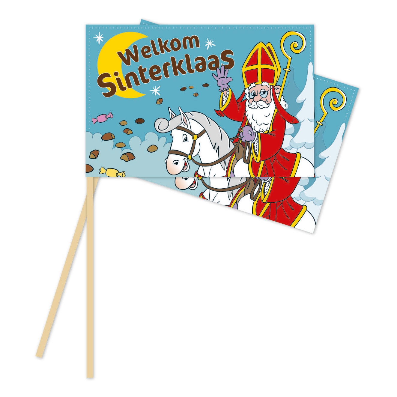 Drapeaux en papier 20x30cm Sinterklaas - 10 pièces.