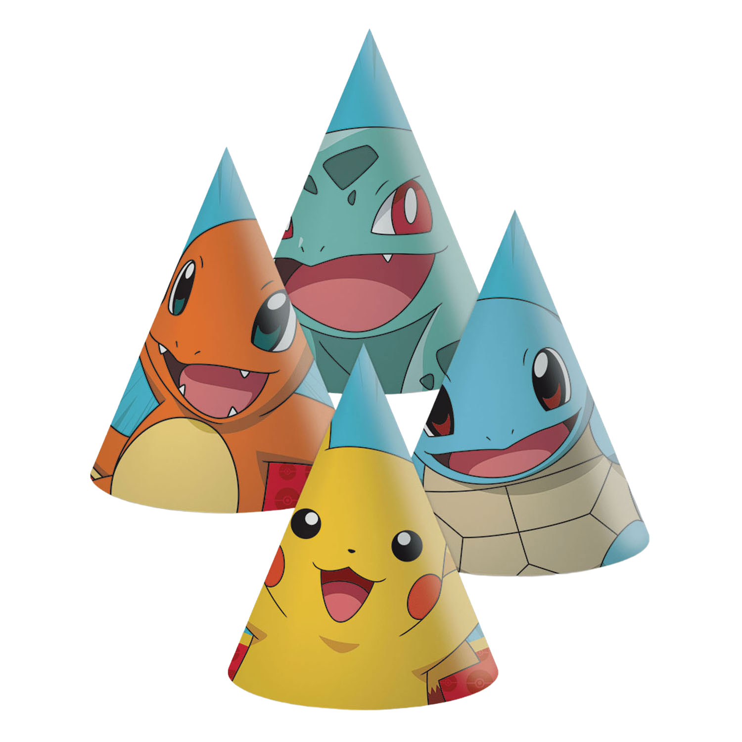 Papieren Hoedjes Pokemon - 6st.