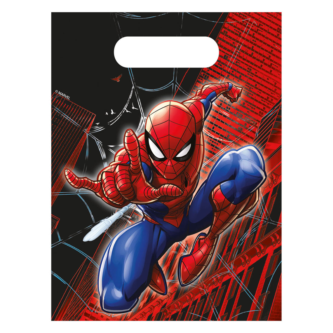 Papieren Uitdeelzakjes Spiderman World of Web - 4st.