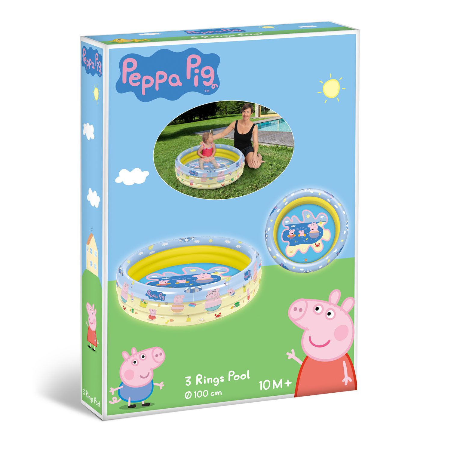 Piscine Mondo Peppa Pig 3 anneaux, 100 cm