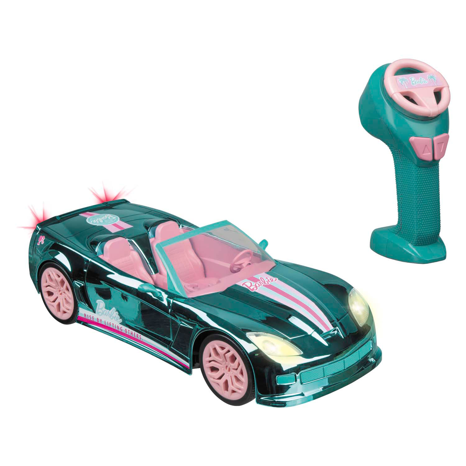 Voiture télécommandée Barbie Mondo Motors - Bleu chromé, édition anniversaire 65 ans