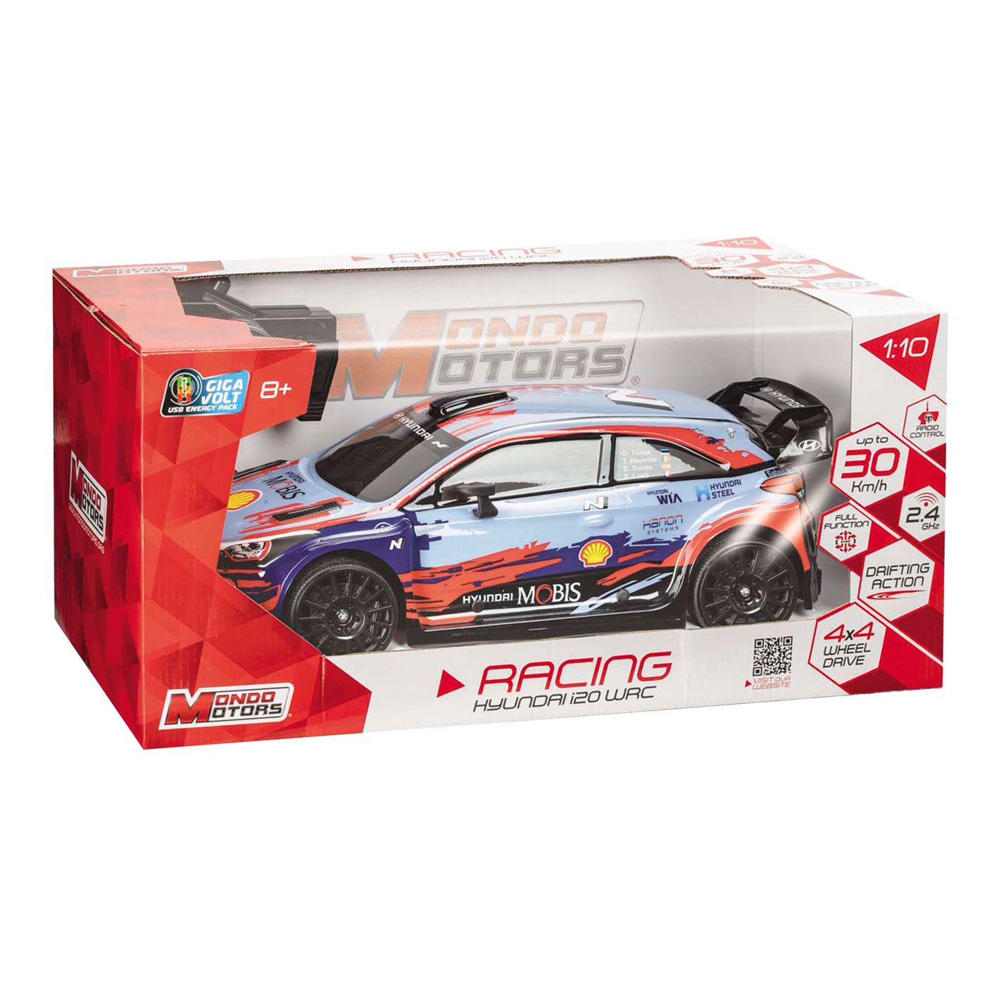 Mondo Motors RC Bestuurbare Auto - Hyundai I20 WRC 23, Schaal 1:10