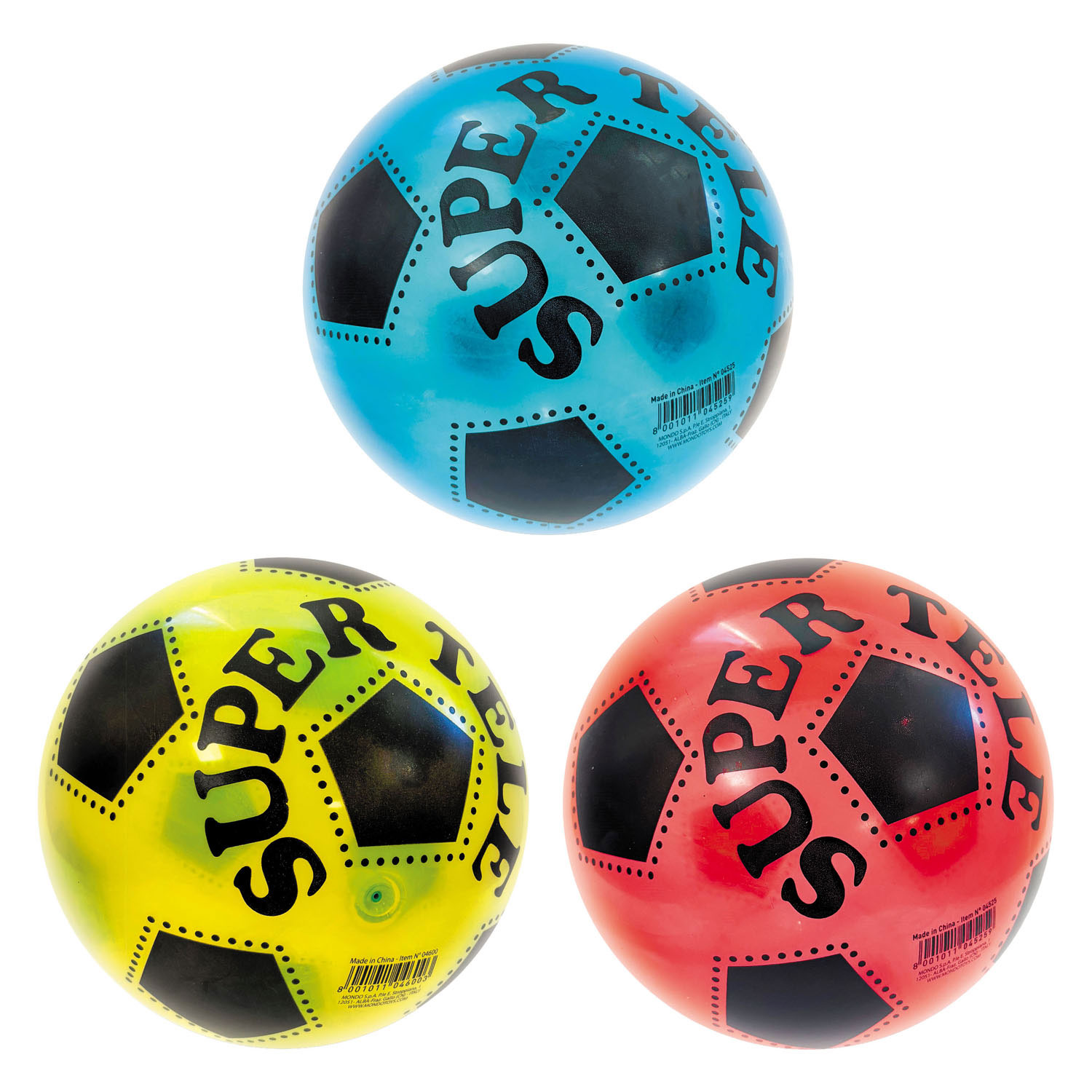 Ballon de football Mondo transparent et coloré - 22 cm