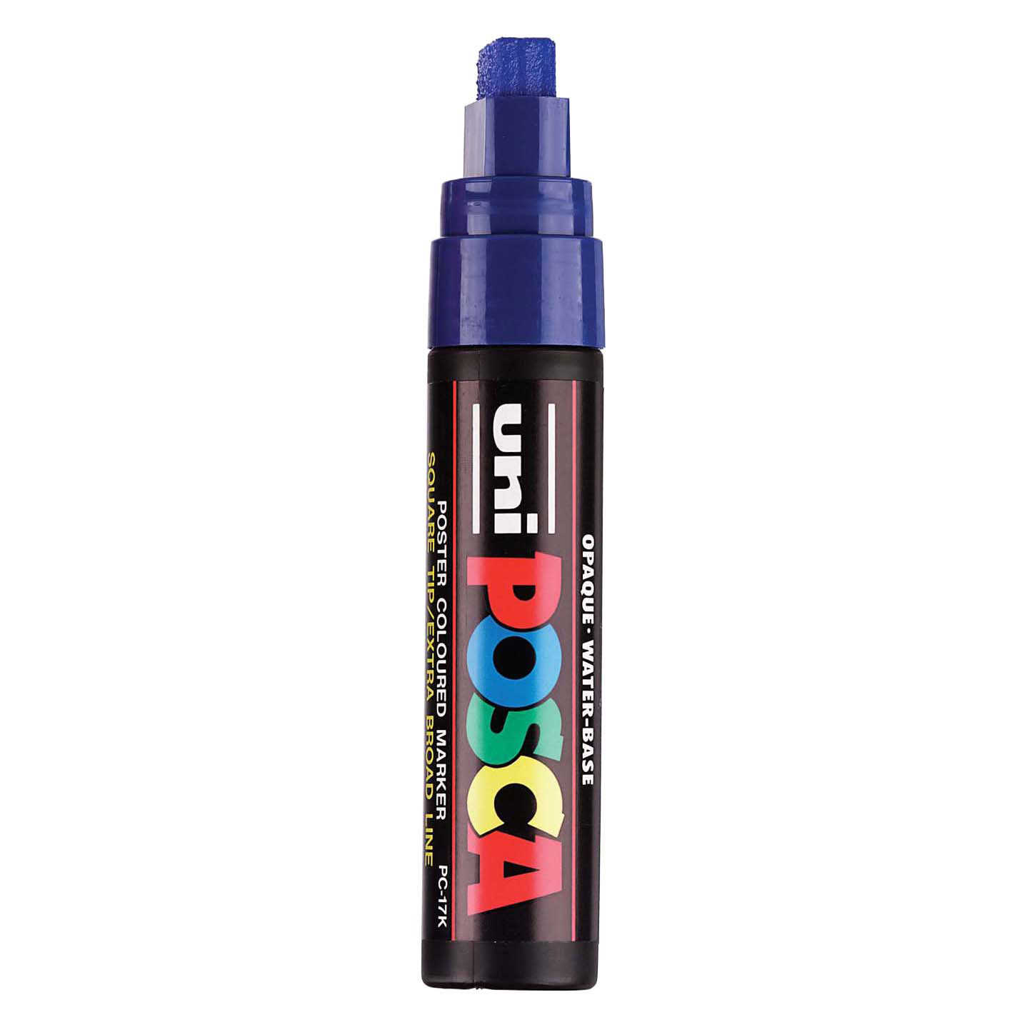 Marqueur de peinture Uni Posca 17K bleu foncé - Pointe plate 15 mm