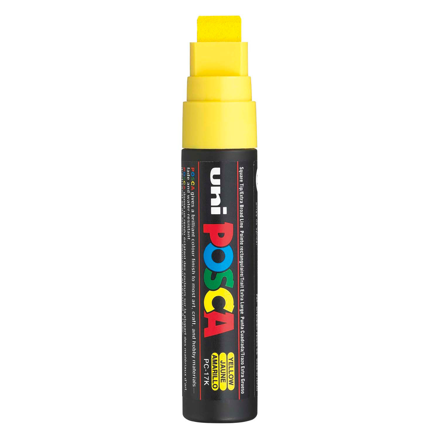 Marqueur de peinture Uni Posca 17K Jaune - Pointe plate 15 mm