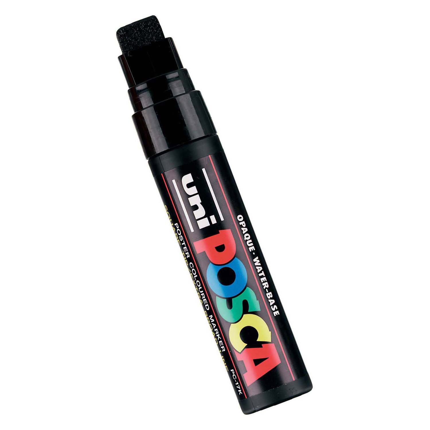 Marqueur de peinture Uni Posca 17K Noir - Pointe plate 15 mm