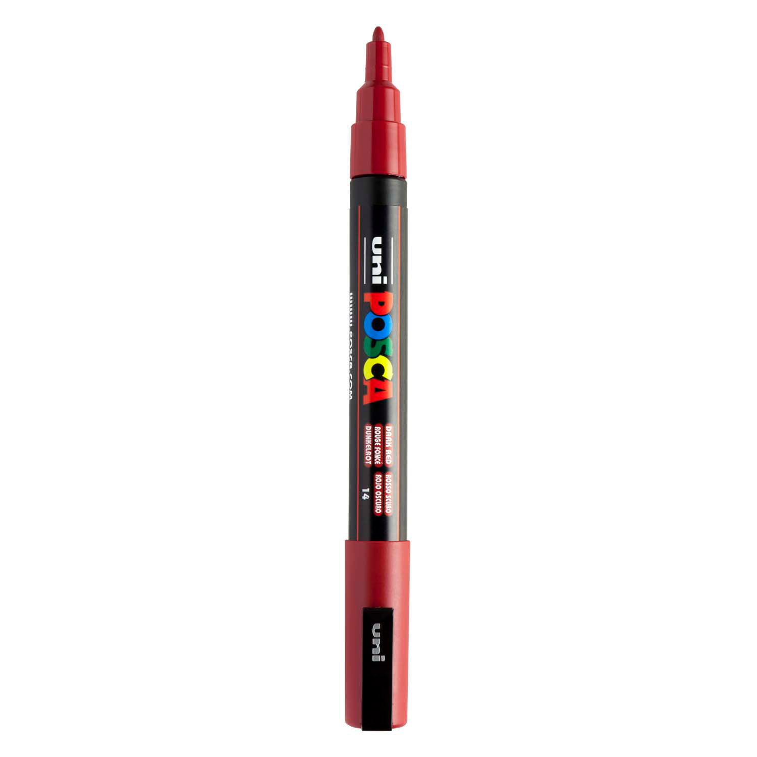 Uni Posca PC3M Verfmarker Donkerrood - ronde punt tot 1,3 mm