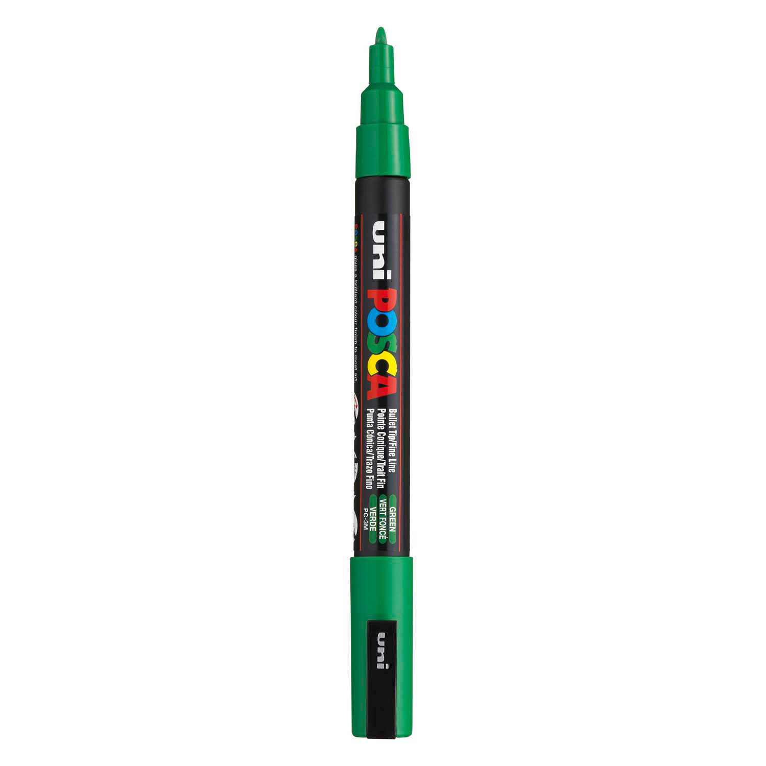 Uni Posca PC3M Verfmarker Donkergroen - ronde punt tot 1,3 mm