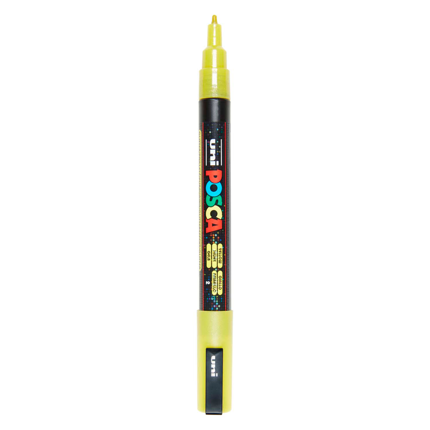Marqueur de peinture Uni Posca PC3M jaune pailleté - pointe ronde jusqu'à 1,3 mm