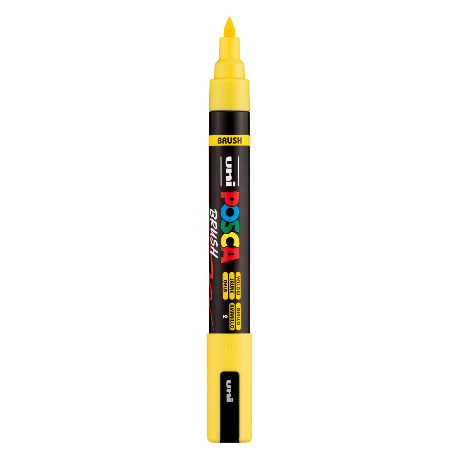 Uni Posca Brushmarker PC5BR Geel - brushpunt 1 - 10 mm