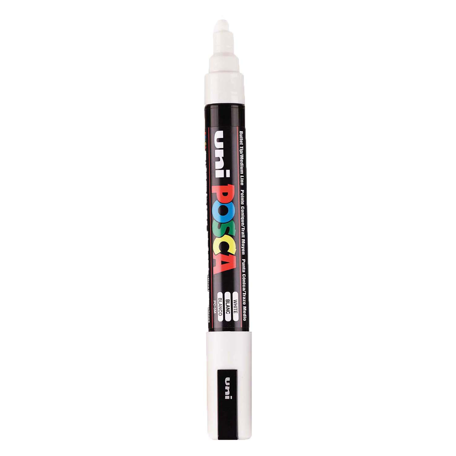 Marqueur de peinture Uni Posca PC5M blanc - pointe conique 2,5 mm