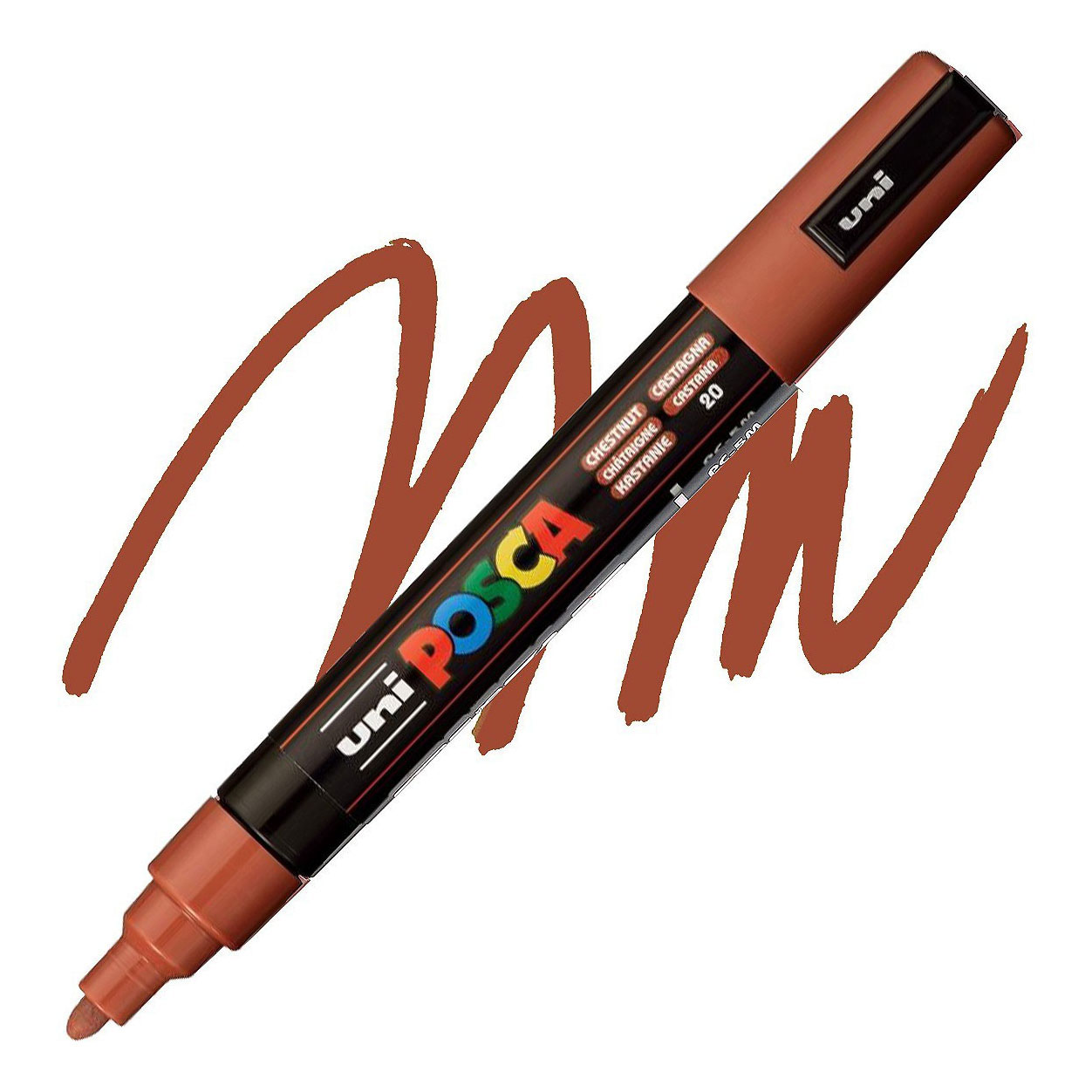 Marqueur de peinture Uni Posca 5M Rond Châtaigne