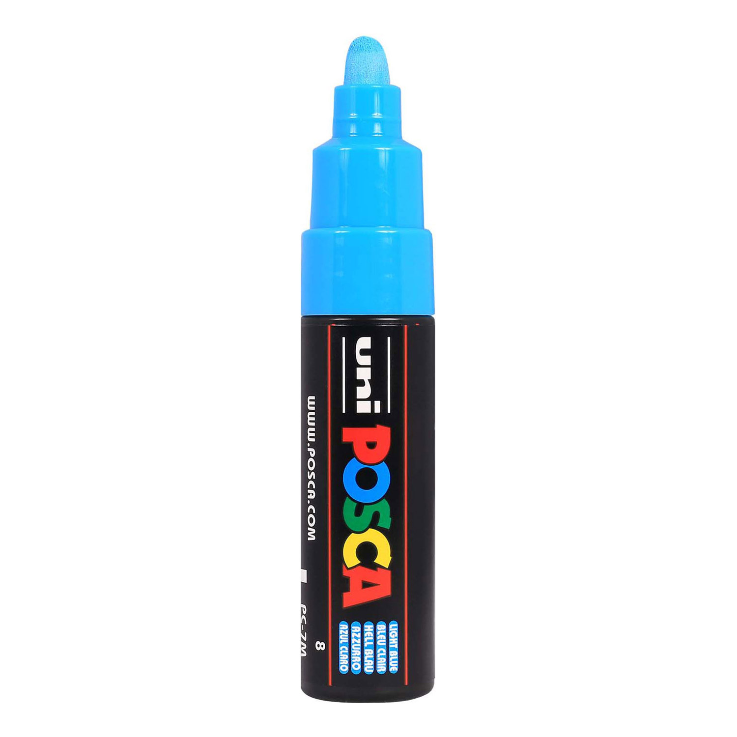 Marqueur de peinture Uni Posca 7M bleu clair - Pointe conique 4,5 mm