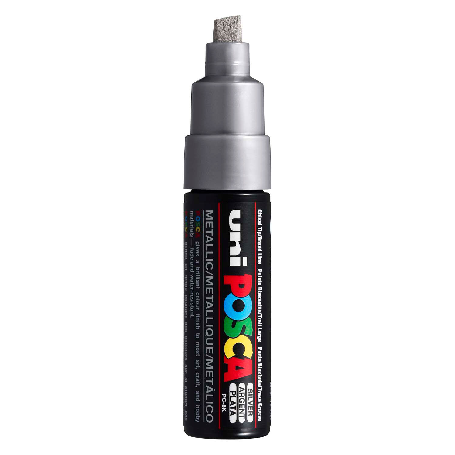 Uni Posca Lackmarker 8K Silber – Keilspitze 8 mm