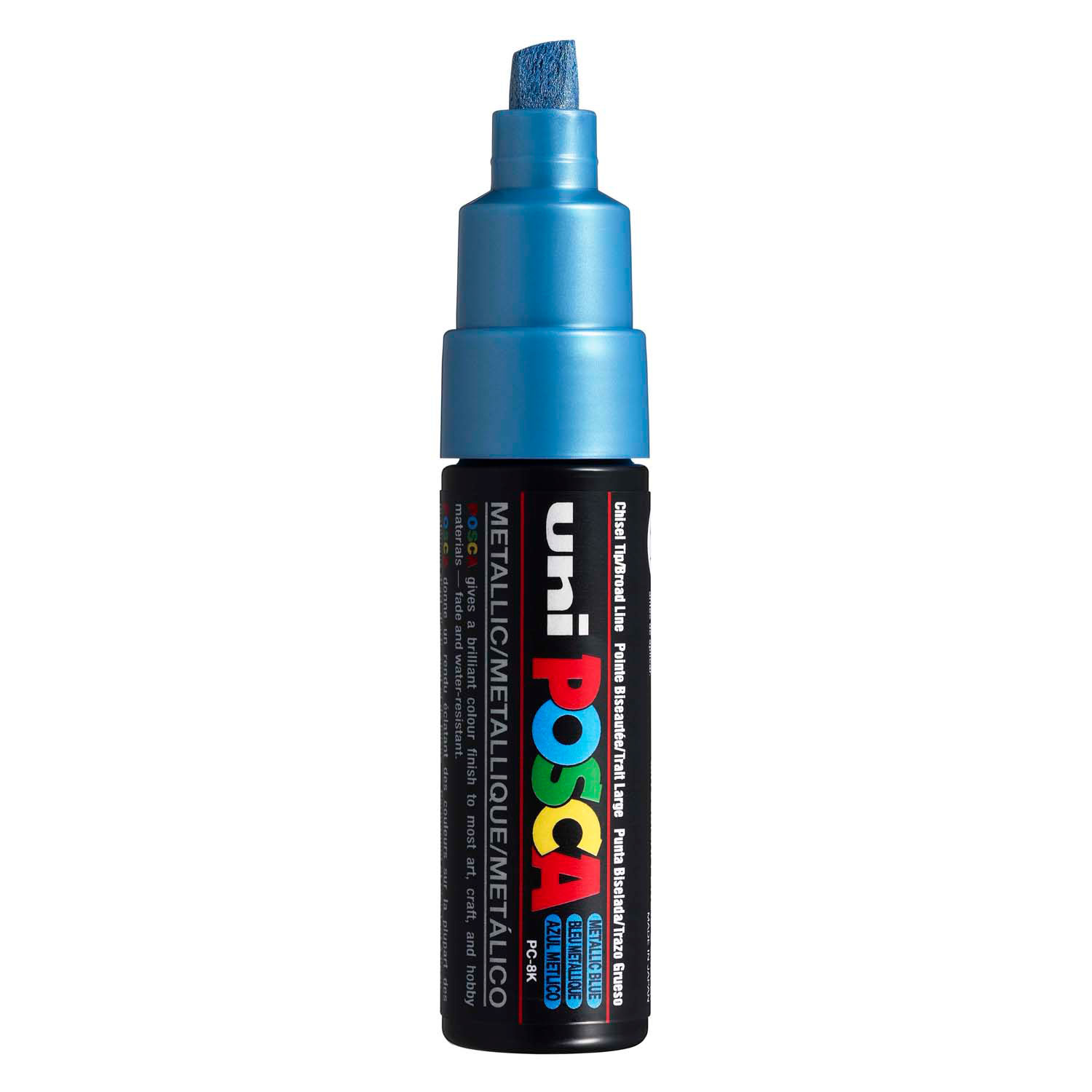 Uni Posca Lackmarker 8K Metallicblau – Keilspitze 8 mm