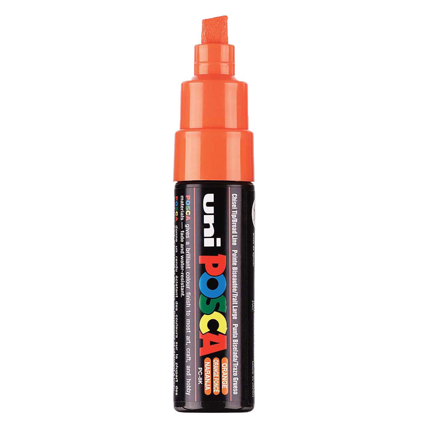 Marqueur de peinture Uni Posca 8K Orange foncé - Pointe biseautée 8 mm